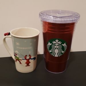 2 Starbucks Coffee Mugs Hot Cold Winter